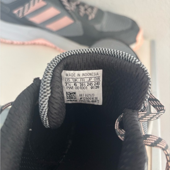 ADIDAS GREY & PINK LACE UP TENNIS SHOES SZ 7.5 - Picture 8 of 8